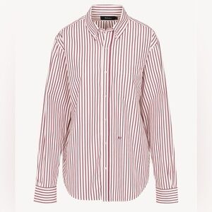 Realisation Par Red and White Striped Dress Shirt